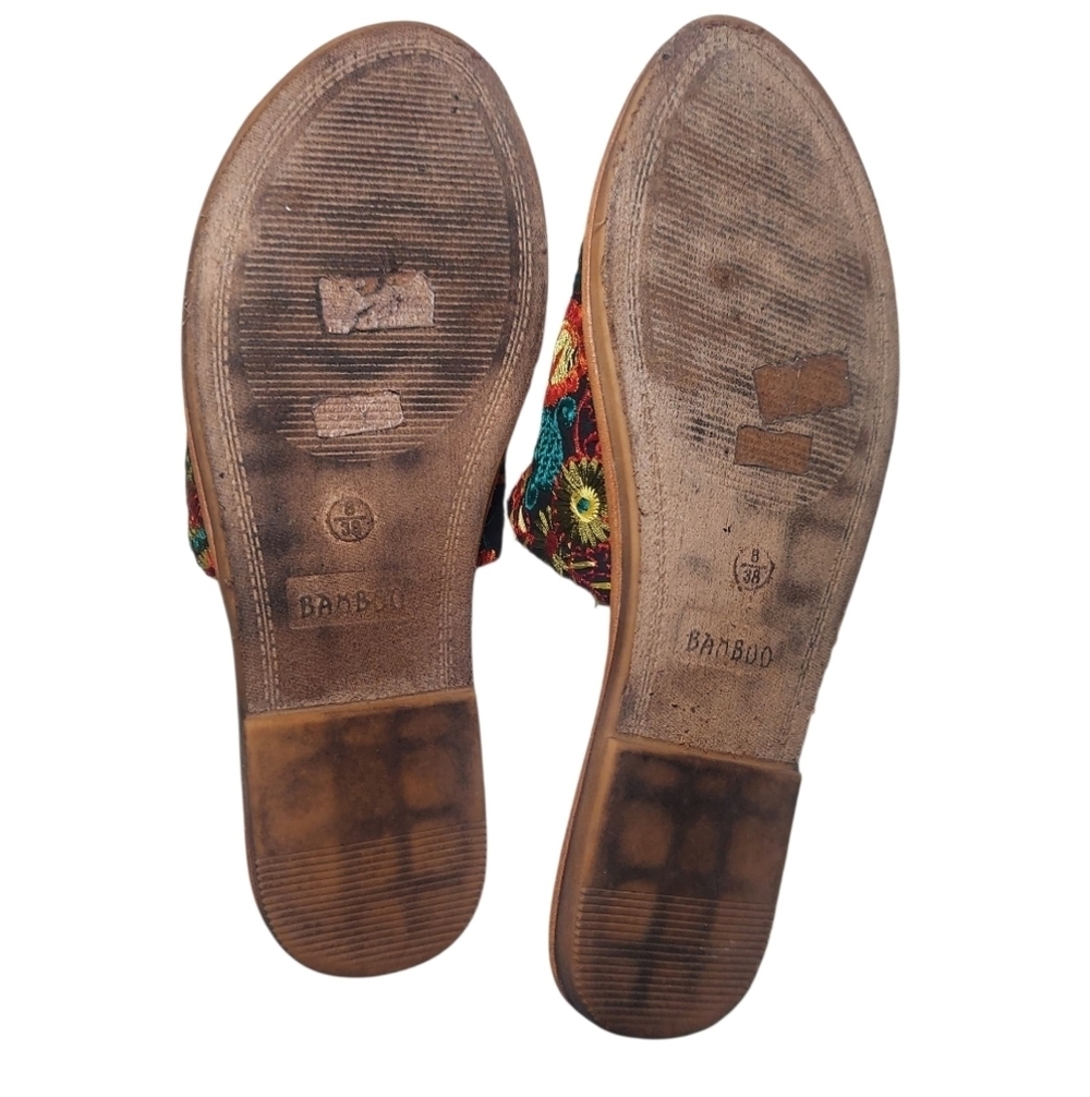 Floral Embroidered Fabric Sandal Slide - Picture 5 of 6